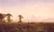 Albert Bierstadt, Elk Grazing in the Wind River Country